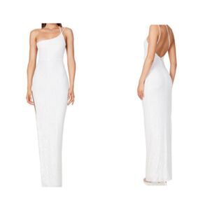 Nookie Liberty One Shoulder Sequins Gown Size SMALL in White $379